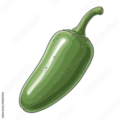 Single Green Jalapeno Pepper