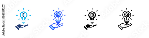 Innovation Adoption Multi Style Icon Set Vector 