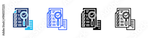 Evaluation Multi Style Icon Set Vector 