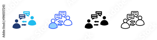 Consultation Multi Style Icon Set Vector 
