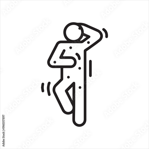 Skin irritation, linear icon. The person itches, spots on the skin. Allergies, scabies. Line with editable stroke