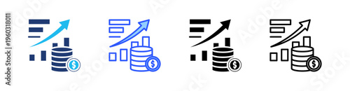 Inflation Multi Style Icon Set Vector 