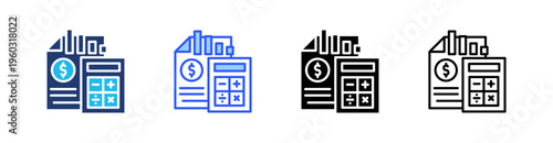 Budget Deficit Multi Style Icon Set Vector 