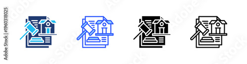 Foreclosure Multi Style Icon Set Vector 