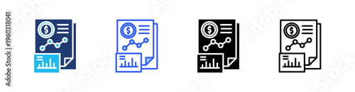 Economy Multi Style Icon Set Vector 