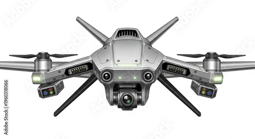 High-tech drone with advanced features and aerial capabilities, ready for flight.