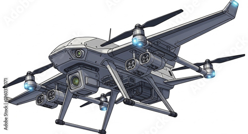 Advanced military drone showcasing cutting-edge technology and aerial capabilities for surveillance and reconnaissance missions.