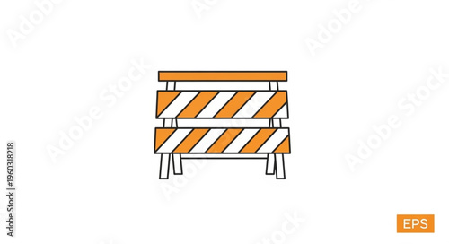Road barrier illustration - A visual representation of a construction zone safety measure.