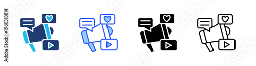 Campaign Multi Style Icon Set Vector 