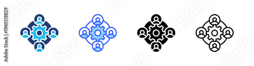 Community Management Multi Style Icon Set Vector 