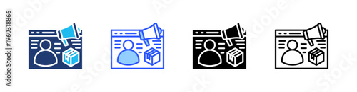 Influencer Marketing Multi Style Icon Set Vector 