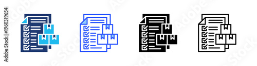 Inventory Control Multi Style Icon Set Vector 