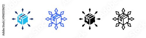 Supply Network Multi Style Icon Set Vector 