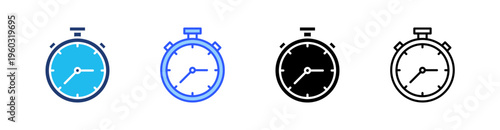 Time Multi Style Icon Set Vector 