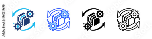 Production Multi Style Icon Set Vector 