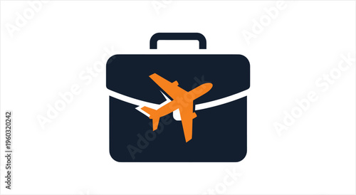 Travel suitcase with airplane icon for business trips.