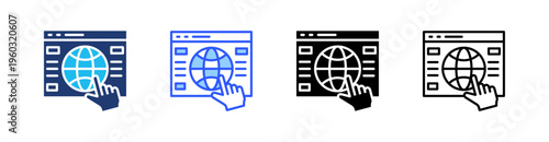 Website Multi Style Icon Set Vector 