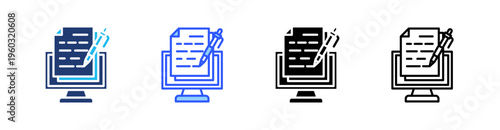 Article Multi Style Icon Set Vector 