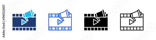 Media Multi Style Icon Set Vector 