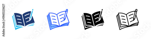 Writing Multi Style Icon Set Vector 