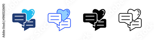 Comment Multi Style Icon Set Vector 