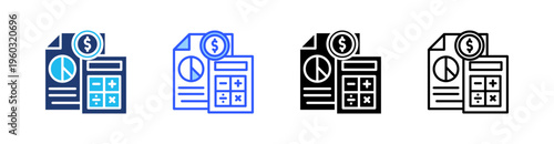 Budget Multi Style Icon Set Vector 