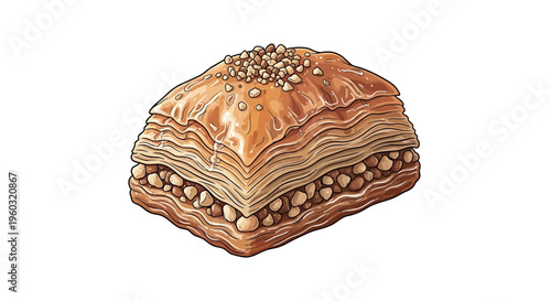 Delicious Baklava Pastry with Nuts