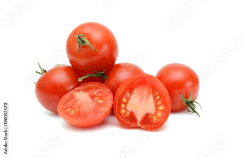 Ripe tomatoes isolated on white background 
