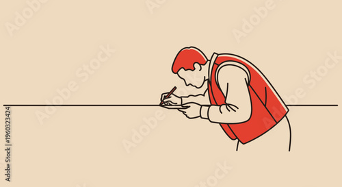 Man Drawing A Line On A Tablet With Precision And Focus
