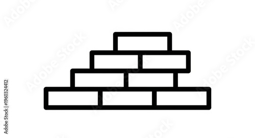 Simple illustration of a brick wall construction, building blocks concept, construction industry.