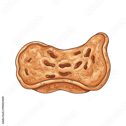 Crispy Flatbread with Holes, Isolated on White