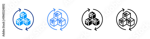 Product Cycle Multiple Style Icon Set Vector 