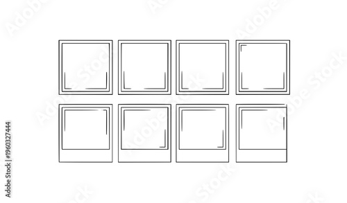 4 Photo Collage Frame Template Square Grid Minimal Vector Layout for Album Scrapbook and Social Media Design