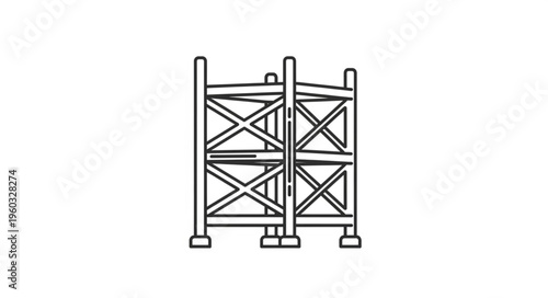 Detailed illustration of a steel structure, showcasing industrial design and construction.