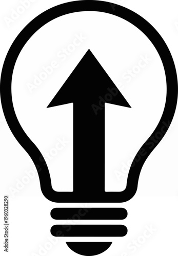 Black Light Bulb with Arrow.