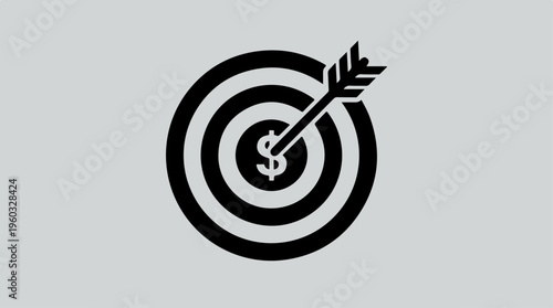 Bullseye Target with Dollar Sign.