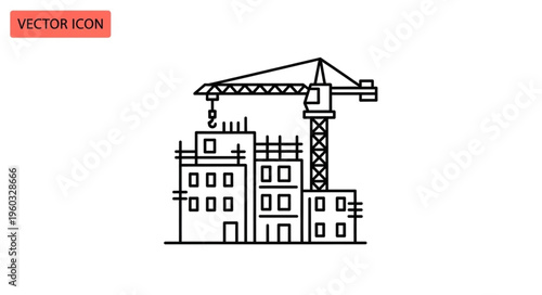 Construction site with crane building new modern buildings in progress.