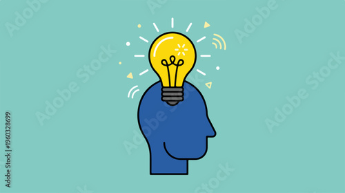 Creative Idea Light Bulb Head.