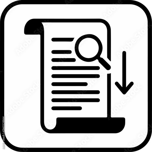 Document with Magnifying Glass Icon.