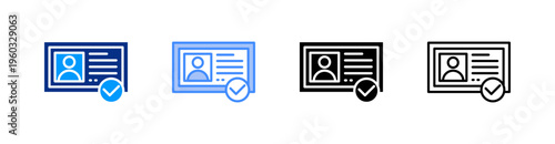 Identity Multiple Style Icon Set Vector 