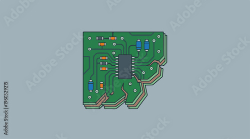 Green Electronic Circuit Board.