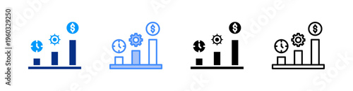 Business Optimization Multiple Style Icon Set Vector 
