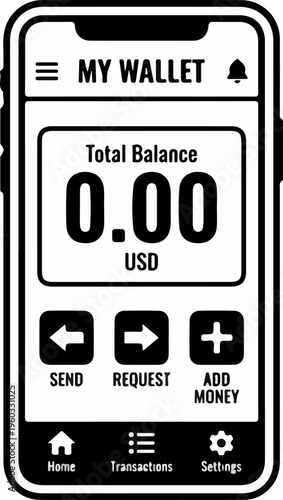 Mobile Phone Wallet App Screen.