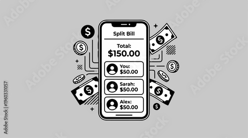 Mobile phone with money split.
