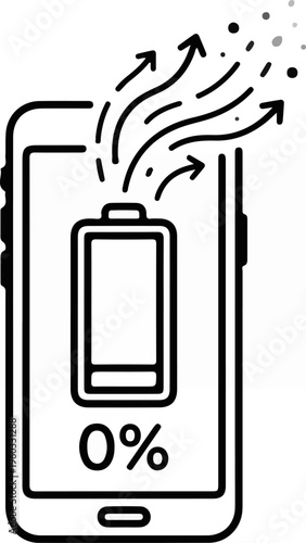 Overheating smartphone battery icon.