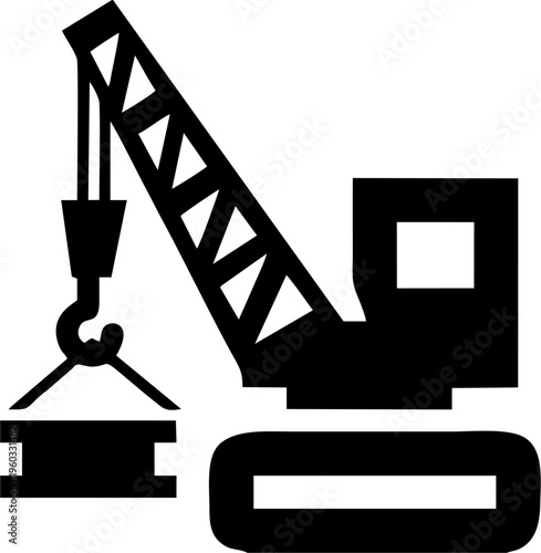 Crawler Crane Silhouette for Construction Site Design