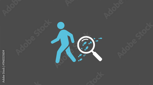 Person Walking With Magnifying Glass.