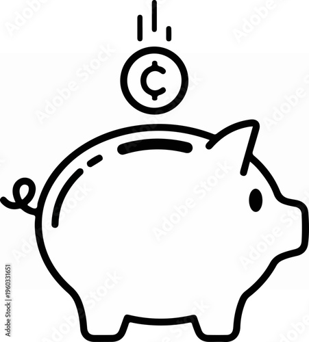 Piggy Bank with Coin.