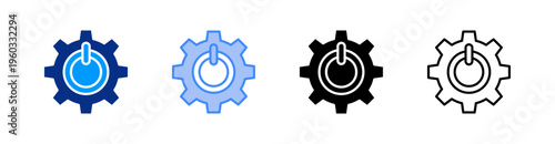 Activation Multiple Style Icon Set Vector 