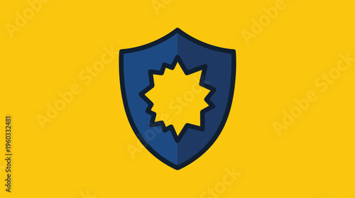 Shield with star emblem.